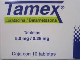 TAMEX 5.0MG/0.25MG 10TAB, LORATADINE, BETAMETHASONE